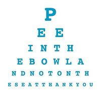 Vision Eye Test Chart Bathroom Vinyl Wall Decal Sticker for Home Decor, Teal (40x44 inches)