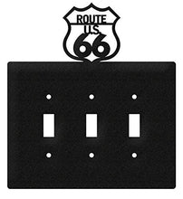 Load image into Gallery viewer, SWEN Products Route 66 Wall Plate Cover (Triple Switch, Black)
