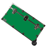 C&N Footlockers College Dorm Room & Summer Camp Lockable Trunk Footlocker with Wheels - Undergrad Trunk Available in 20 Colors - Large: 32 x 18 x 16.5 Inches (Kelly Green)
