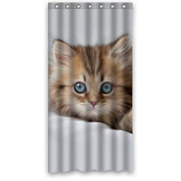 Fashion Design Waterproof Polyester Fabric Bathroom Shower Curtain Standard Size 36(w)x72(h) with Shower Rings cute pets theme- Cat Want To Sleep