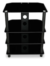 Load image into Gallery viewer, Mount-It! AV Component Media Stand, Audio Tower and Media Center with 4 Tempered Glass Shelves, 88 Lbs Capacity, Black Silk (MI-867)

