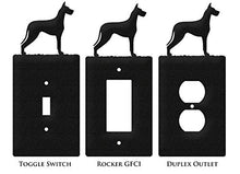 Load image into Gallery viewer, SWEN Products Great Dane Metal Wall Plate Cover (Single Outlet, Black)
