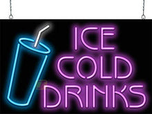 Load image into Gallery viewer, Ice Cold Drinks Neon Sign
