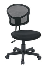 Load image into Gallery viewer, OSP Home Furnishings Mesh Back Armless Task Chair with Padded Fabric Seat, Black
