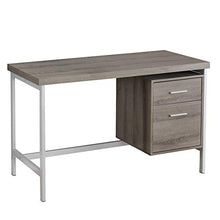 Load image into Gallery viewer, Monarch Specialties Contemporary Laptop Table with Drawer and File Cabinet Home &amp; Office Computer Desk-Metal Legs, 48&quot; L, Dark Taupe-Silver
