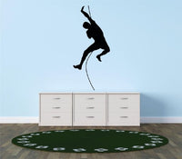 Decals - Rope Climber Bedroom Bathroom Living Room Picture Art Mural - Size 24 Inches X 48 Inches - Vinyl Wall Sticker - 22 Colors Available