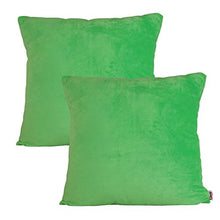 Load image into Gallery viewer, Queenie - 2 Pcs Solid Color Chenille Decorative Pillowcase Cushion Cover for Sofa Throw Pillow Case Available in 11 Colors &amp; 6 Sizes (22 x 22 inch (55 x 55 cm), Green)
