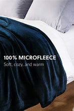 Load image into Gallery viewer, Bedsure Flannel Fleece Luxury Blanket Navy Twin Size Lightweight Cozy Plush Microfiber Solid Blanket

