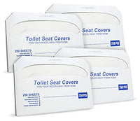 Paper Toilet Seat Covers - Disposable - Half-Fold Toilet Seat Cover Dispensers - White - 4 Pack of 250-14
