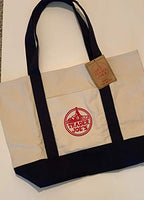 Large Trader Joe's Shopping Bag Tote Beach Bag Book Bag Cotton Canvas Embroided
