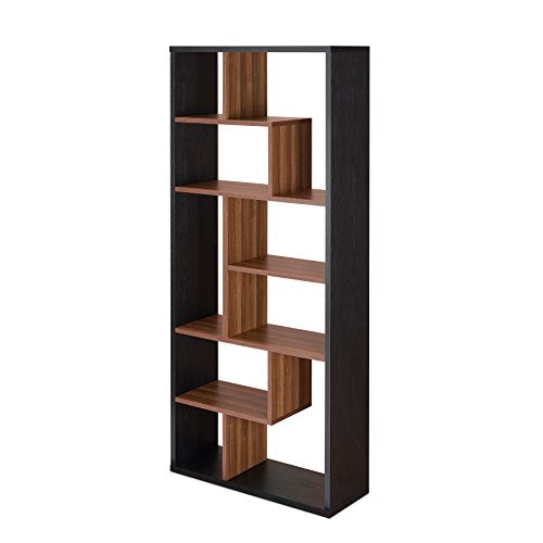 ACME Furniture Mileta II Bookshelf, Black/Walnut