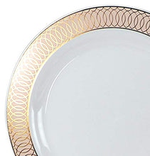 Load image into Gallery viewer, &quot; OCCASIONS&quot; 120 Plates Pack,(60 Guests) Premium Premium Wedding Party Disposable Plastic Plates Set -60 x 10&#39;&#39; Dinner + 60 x 7.5&#39;&#39; Salad/Dessert (Venice Blush and Gold)
