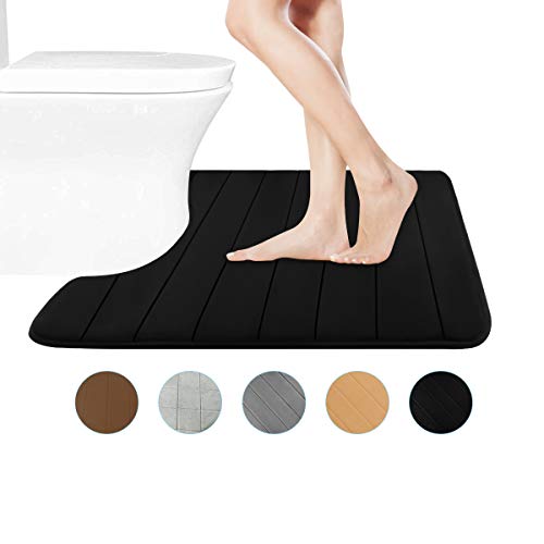 FindNew Contour Bath Rugs, U-Shaped Bath Mats,Soft Memory Foam Bathroom Carpet, Nonslip Toilet Floor Mat,Machine Wash (19
