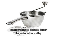 Load image into Gallery viewer, Weston Stainless Steel Food Mill (61-0101-W), 2 Quart Capacity, 3 Milling Discs, Dishwasher Safe
