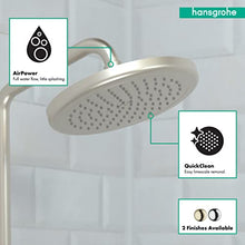 Load image into Gallery viewer, hansgrohe Croma 9-inch Showerhead Premium Modern 1-Spray RainAir Air Infusion with Airpower with QuickClean in Brushed Nickel, 26465821,Small
