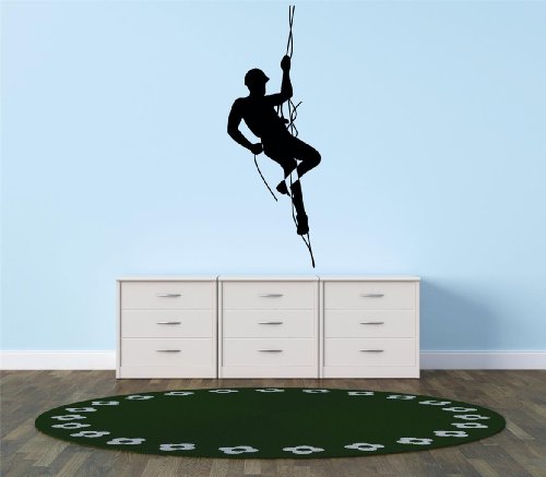 Decals - Rope Climbing Bedroom Bathroom Living Room Picture Art Mural Size 24 Inches X 48 Inches - Vinyl Wall Sticker - 22 Colors Available