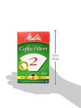 Load image into Gallery viewer, Melitta #2 Super Premium Cone Coffee Filters, White, 100 Count
