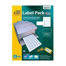 Load image into Gallery viewer, Lucky Line 3/8&quot; x 1&quot; White Replacement Labels, 8-1/2&quot; x 11&quot; Sheet, 216 Labels Per Sheet, 12 Sheets Per Package, Template 1966, Intended for Inserts to File-A-Key Storage Systems (19661)
