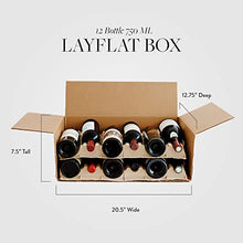 Load image into Gallery viewer, 12-Bottle Layflat Wine Storage Box (Qty: 5 Boxes) | Domaine Wine Storage | Stores 12 Bottles | Bundle Options Available | Pre-Cut Inserts Included
