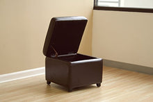 Load image into Gallery viewer, Wholesale Interiors Full Leather Ottoman, Dark Brown

