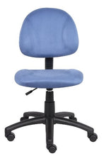 Load image into Gallery viewer, Boss Office Products Perfect Posture Delux Microfiber Task Chair without Arms in Blue
