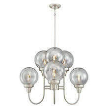 Load image into Gallery viewer, Westinghouse Lighting 6325300 Byron Six-Light Indoor Chandelier, Brushed Nickel Finish with Smoke Grey Glass Globes, Black
