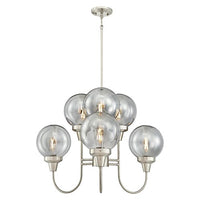 Westinghouse Lighting 6325300 Byron Six-Light Indoor Chandelier, Brushed Nickel Finish with Smoke Grey Glass Globes, Black