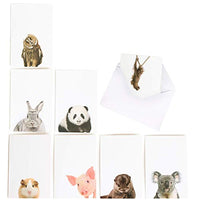 Cute Animal Note Cards - Set of 24 Blank Cards With Envelopes, All Occasion Greeting Cards, Stationary Set, Thank You Cards - 3 of each Fun Notecard Included