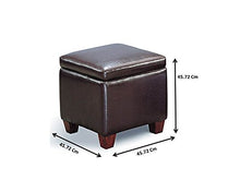 Load image into Gallery viewer, Coaster Home Furnishings Cube Shaped Storage Ottoman Dark Brown
