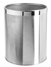 Load image into Gallery viewer, Bennett Small Office Trash Can, Open Top Small Wastebasket Bin, Stainless Steel Garbage Can, Detach-A-Ring&#39; Metal Waste Basket for Powder Room, Bathroom, Home, Modern Home Dcor (Dia. 9.6 x H 11.8)
