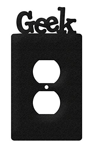 SWEN Products Geek Wall Plate (Single Outlet, Black)