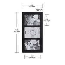 Load image into Gallery viewer, Malden 5x7 3-Opening Collage Picture Frame, Displays Three, Black
