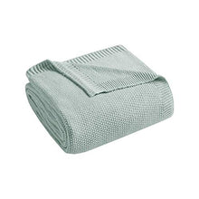 Load image into Gallery viewer, INK+IVY Bree Knit Luxury Knit Throw Aqua 50x60 Knit Premium Soft Cozy Acrylic For Bed, Couch or Sofa
