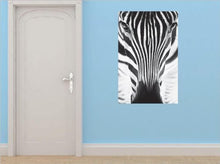 Load image into Gallery viewer, Decals - Zebra Print Animal Face Bedroom Bathroom Living Room Picture Art Mural Size 24 Inches X 48 Inches - Vinyl Wall Sticker - 22 Colors Available
