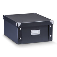 Zeller 17918 Storage Box 31 x 26 x 14 cm Black Cardboard
