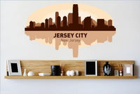 Decals - Jersey City New Jersey NJ Skyline City View Beautiful Scene Landmarks, Buildings & Water Picture Art Mural - Size 24 Inches X 48 Inches - Vinyl Wall Sticker - 22 Colors Available