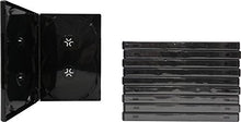 Load image into Gallery viewer, (10) Black Quad Overlap Style 14mm Premium DVD Cases - 4-Disc Capacity - DV4R14BKPR
