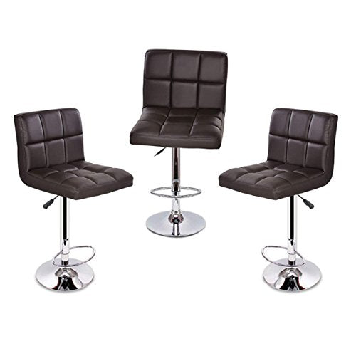 Wakrays Set of 2 Modern Synthetic Leather Pub Design Chair Adjustable Barstools Swivel Hydraulic Bar Stool, Coffee