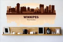 Load image into Gallery viewer, Decals - Winnipeg Manitoba Skyline City View Beautiful Scene Landmarks, Buildings &amp; Water Picture Art Mural - Size 24 Inches X 48 Inches - Vinyl Wall Sticker - 22 Colors Available
