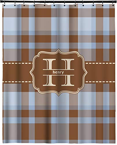 YouCustomizeIt Two Color Plaid Extra Long Shower Curtain - 70