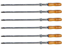 Load image into Gallery viewer, Medium Cuts - Set of 6 Brazilian Skewers for BBQ 28&quot; - Professional Grade
