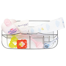 Load image into Gallery viewer, mDesign Plastic Portable Nursery Storage Organizer Caddy Tote - Divided Basket Bin with Handle - Holds Bottles, Spoons, Bibs, Pacifiers, Diapers, Wipes, Baby Lotion - BPA Free - Large - Clear
