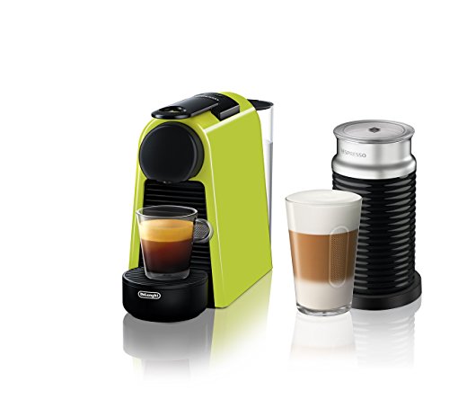 Nespresso Essenza Mini Original Espresso Machine Bundle with Aeroccino Milk Frother by De'Longhi, Lime