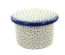 Load image into Gallery viewer, Blue Rose Polish Pottery Small Dots French Butter Dish
