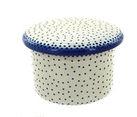 Blue Rose Polish Pottery Small Dots French Butter Dish