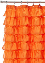 Load image into Gallery viewer, Ruffled Orange Fabric Shower Curtain
