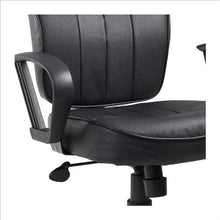 Load image into Gallery viewer, Boss Office Products Leather Task Chair with Loop Arms in Black
