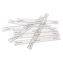 Load image into Gallery viewer, hand2mind Safe-T Clear Plastic Rulers, 12 in. Rulers, Safety Ruler for Measurement, Safety Kids School Supplies, Straight Shatter-Resistant Rulers (Pack of 24)
