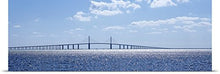 Load image into Gallery viewer, GREATBIGCANVAS Entitled Bridge Across a Bay, Sunshine Skyway Bridge, Tampa Bay, Florida Poster Print, 90&quot; x 28&quot;, Multicolor
