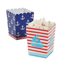 Load image into Gallery viewer, Fun Express - Mini 1st Sailor Popcorn Boxes (24pc) for Birthday - Party Supplies - Containers &amp; Boxes - Paper Boxes - Birthday - 24 Pieces
